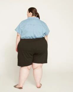 Black Hayes Sweatshorts - Ultra-Soft French Terry Loungewear -UNIVERSAL STANDARD Terry Sweatshorts Black USPA0888 001 004 035