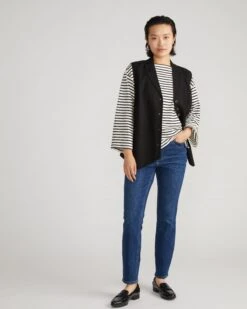 Perfect High-Rise Slim Leg Jeans - Naval Blue Shaping Denim -UNIVERSAL STANDARD The Perfect Jean Naval Blue Wash USPA1722 738 001 522