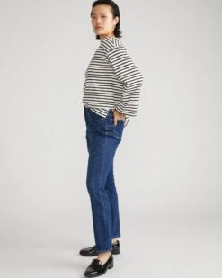 Perfect High-Rise Slim Leg Jeans - Naval Blue Shaping Denim -UNIVERSAL STANDARD The Perfect Jean Naval Blue Wash USPA1722 738 002 536