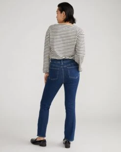 Perfect High-Rise Slim Leg Jeans - Naval Blue Shaping Denim -UNIVERSAL STANDARD The Perfect Jean Naval Blue Wash USPA1722 738 003 543