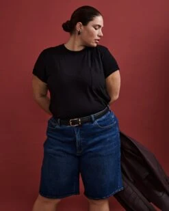 Garcon Black Pocket Tee: Premium Peruvian Cotton Boyfriend Fit