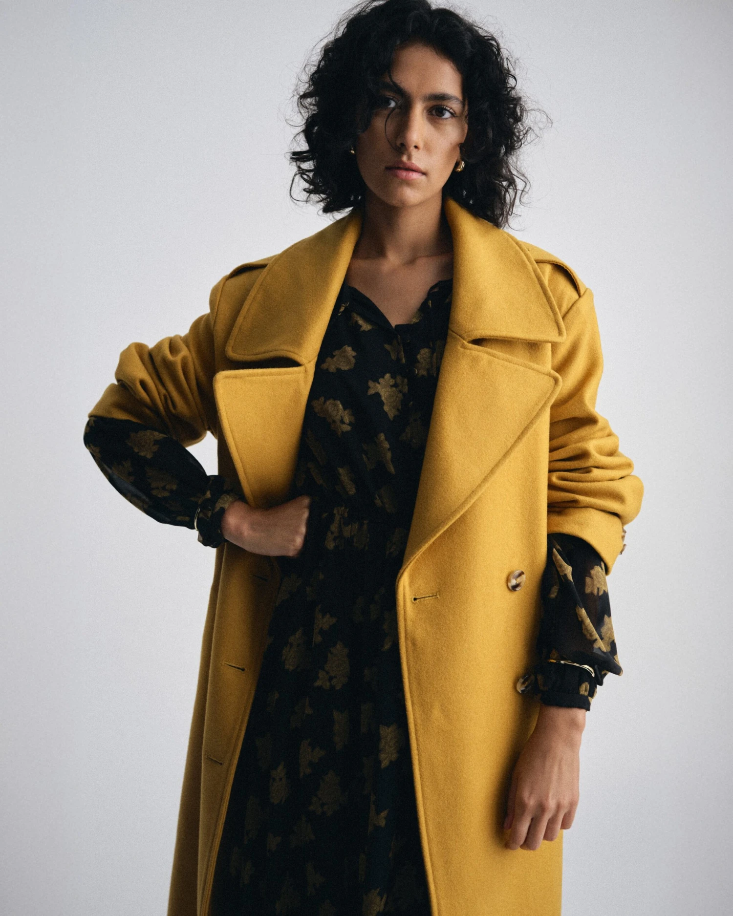Callaghan Wool Coat - Mustard Premium Outerwear 9 Callaghan Wool Coat - Mustard Premium Outerwear - Image 7
