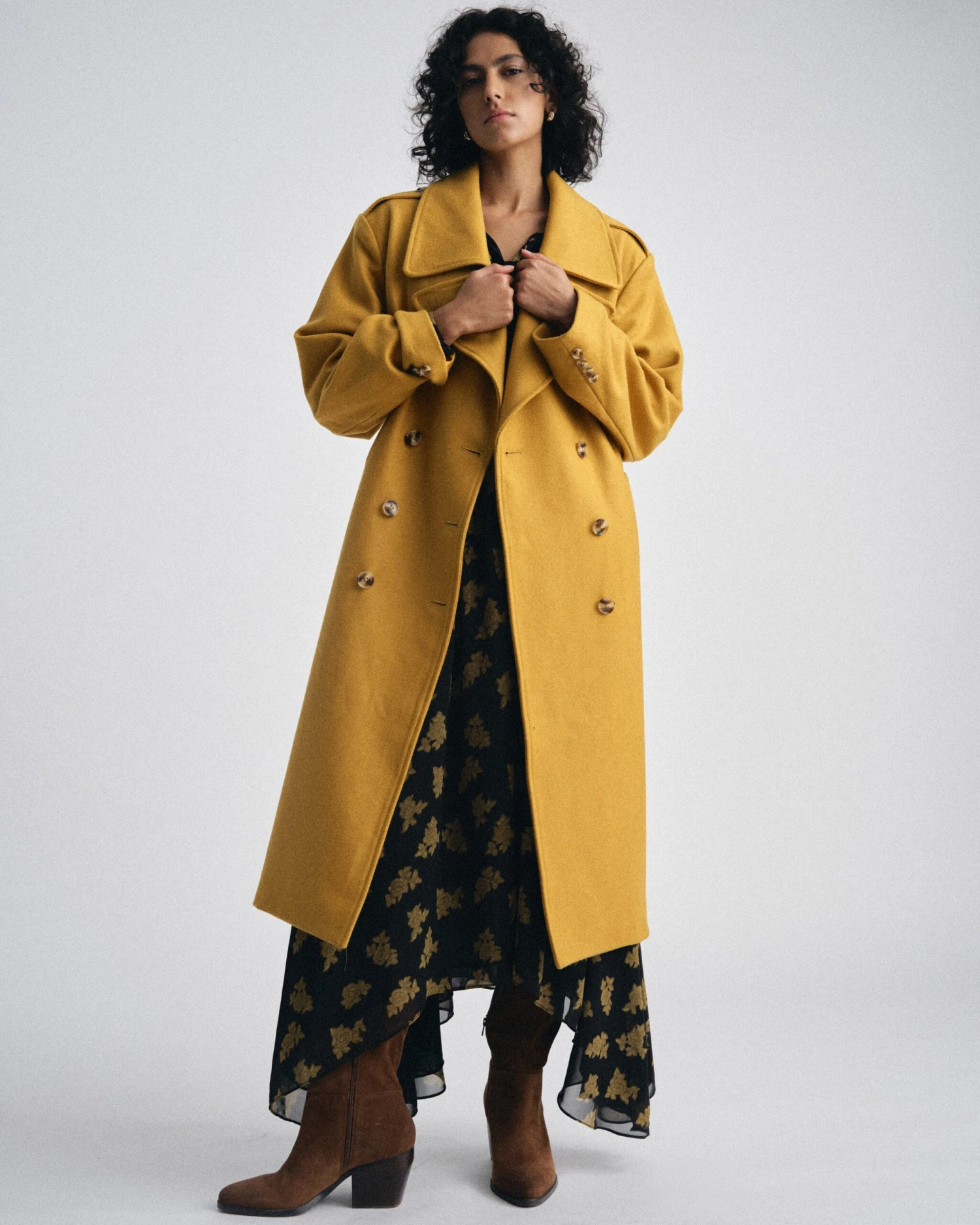 Callaghan Wool Coat - Mustard Premium Outerwear 4 Callaghan Wool Coat - Mustard Premium Outerwear - Image 2
