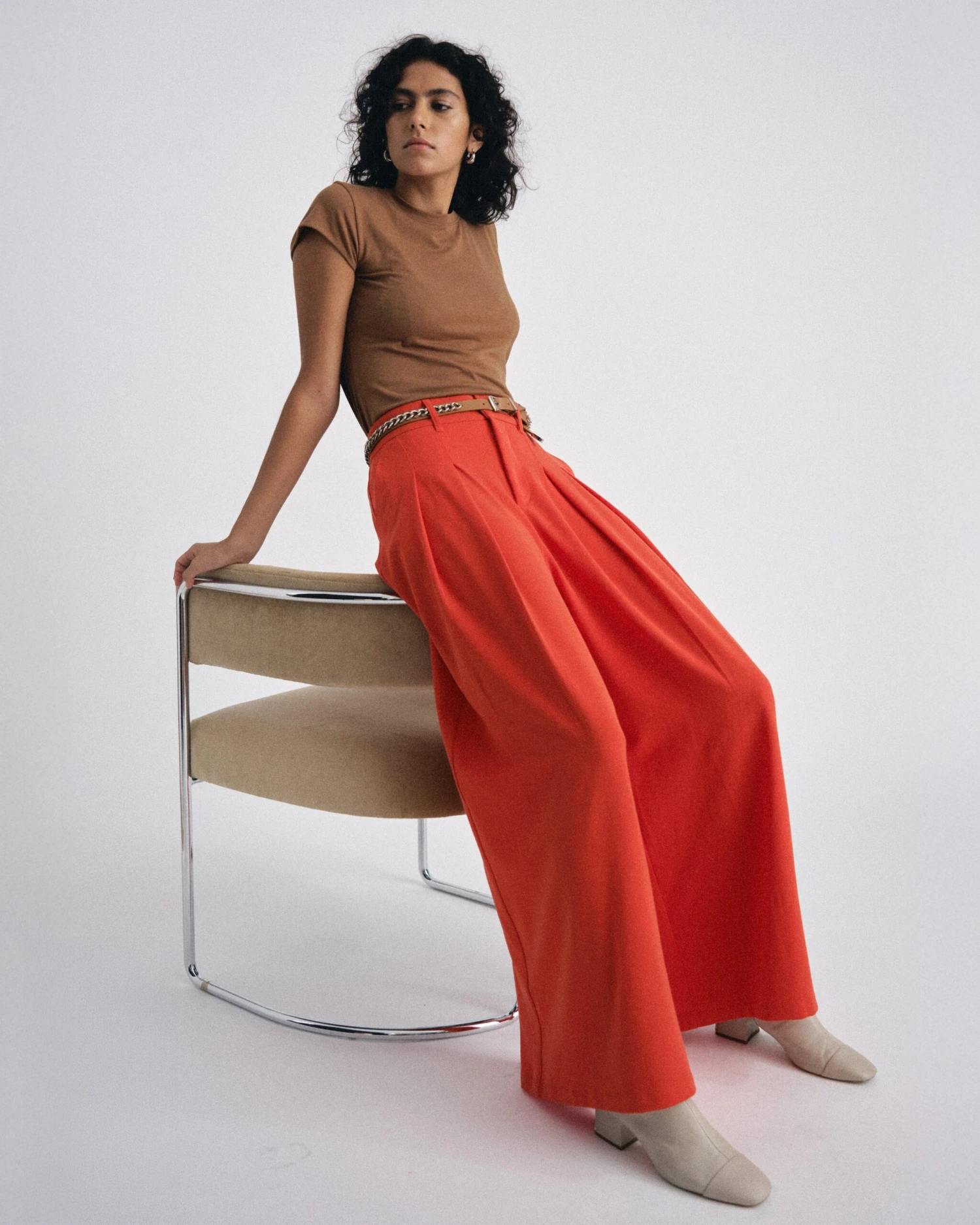 Wide Leg Suiting Pants - All Day Palais Poppy Red Trousers 4 Wide Leg Suiting Pants - All Day Palais Poppy Red Trousers - Image 2