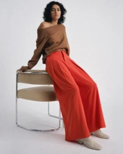 Noomi Cold Shoulder Sweater in Classic Camel