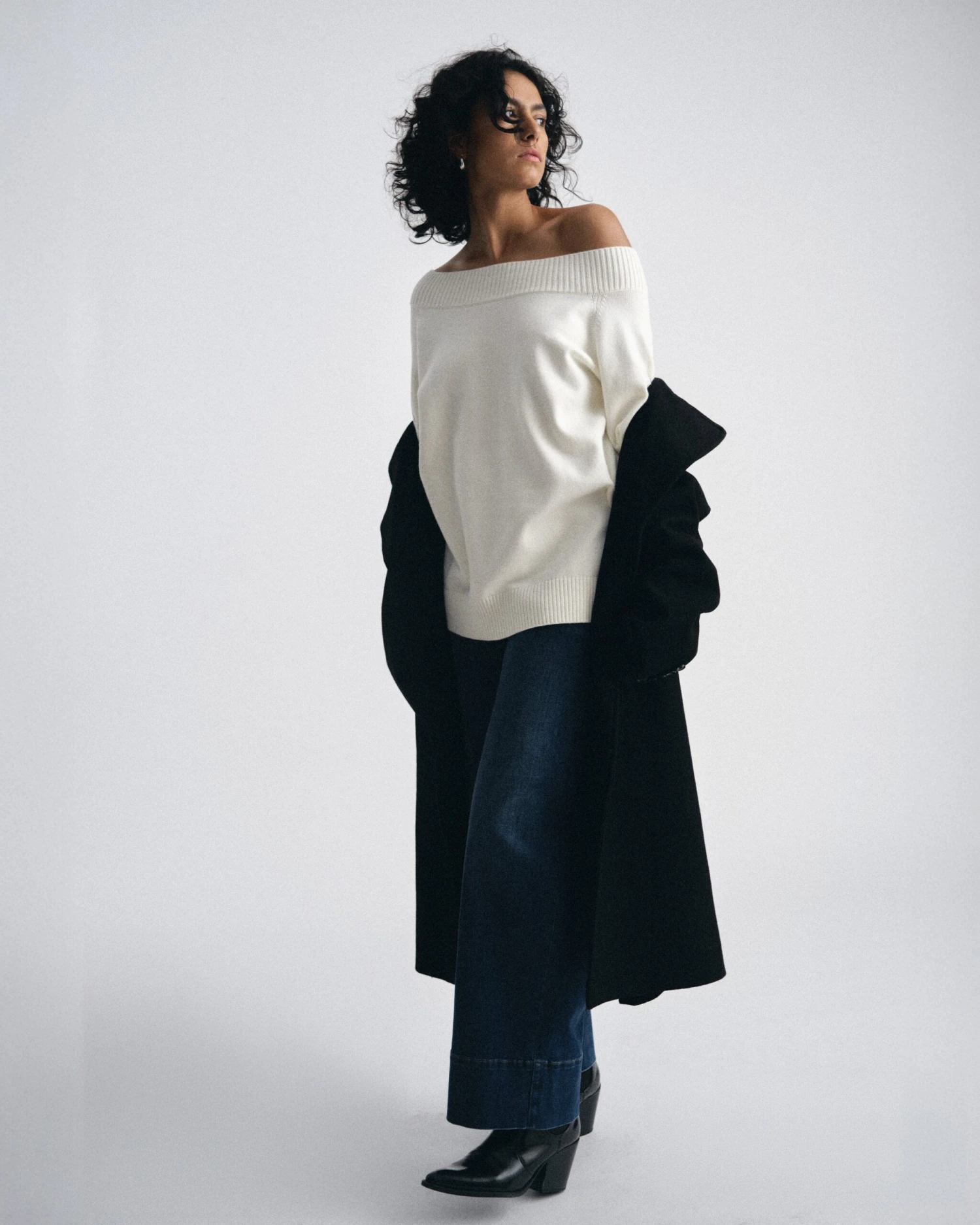 Cream Cold Shoulder Knit Sweater - Elegant Open Shoulder Pullover 4 Cream Cold Shoulder Knit Sweater - Elegant Open Shoulder Pullover - Image 2