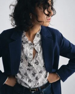 Endora Stretch Cupro Blouse - Vintage Daydream Print