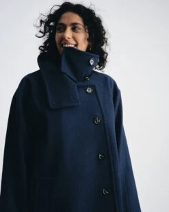 Marlo Cocoon Coat in Pageant Blue