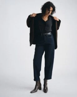 Dakota Dark Indigo Cropped Barrel Leg Jeans -UNIVERSAL STANDARD UNIVERSALSTANDARD 08.26.253703