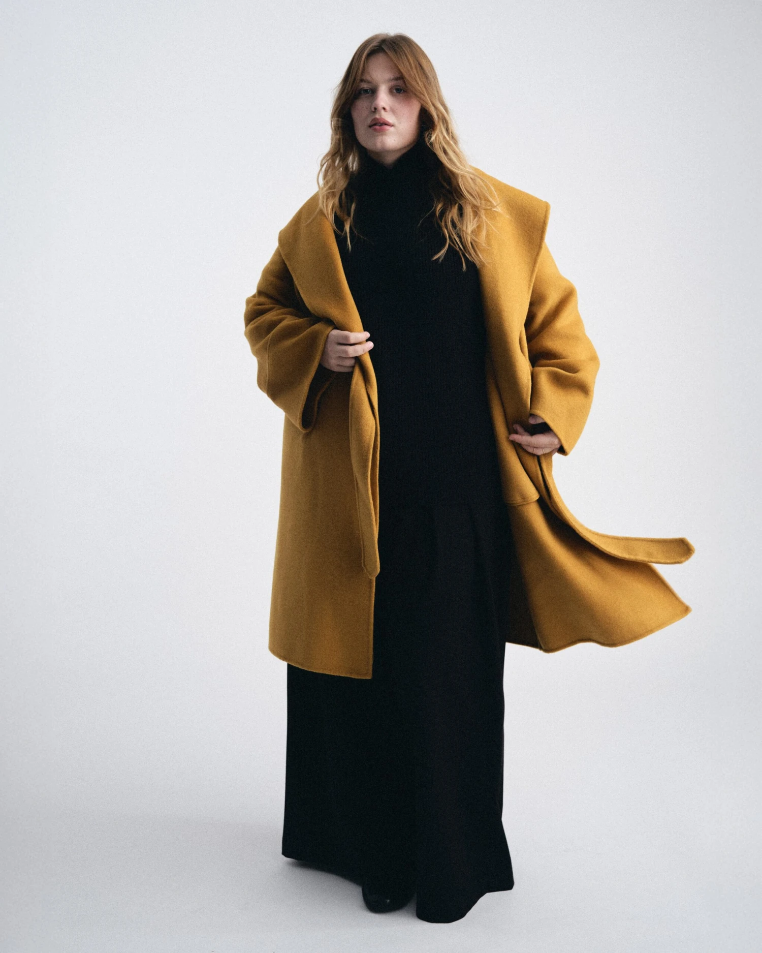 Mustard Double Face Wool Coat - Asha Luxury Outerwear 6 Mustard Double Face Wool Coat - Asha Luxury Outerwear - Image 4