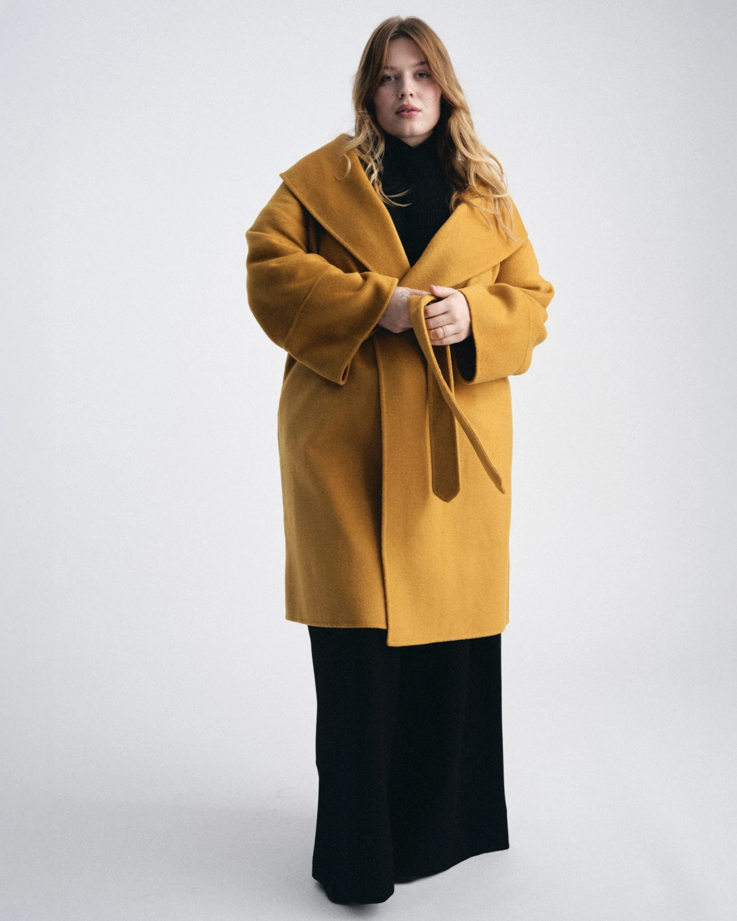 Mustard Double Face Wool Coat - Asha Luxury Outerwear 5 Mustard Double Face Wool Coat - Asha Luxury Outerwear - Image 3