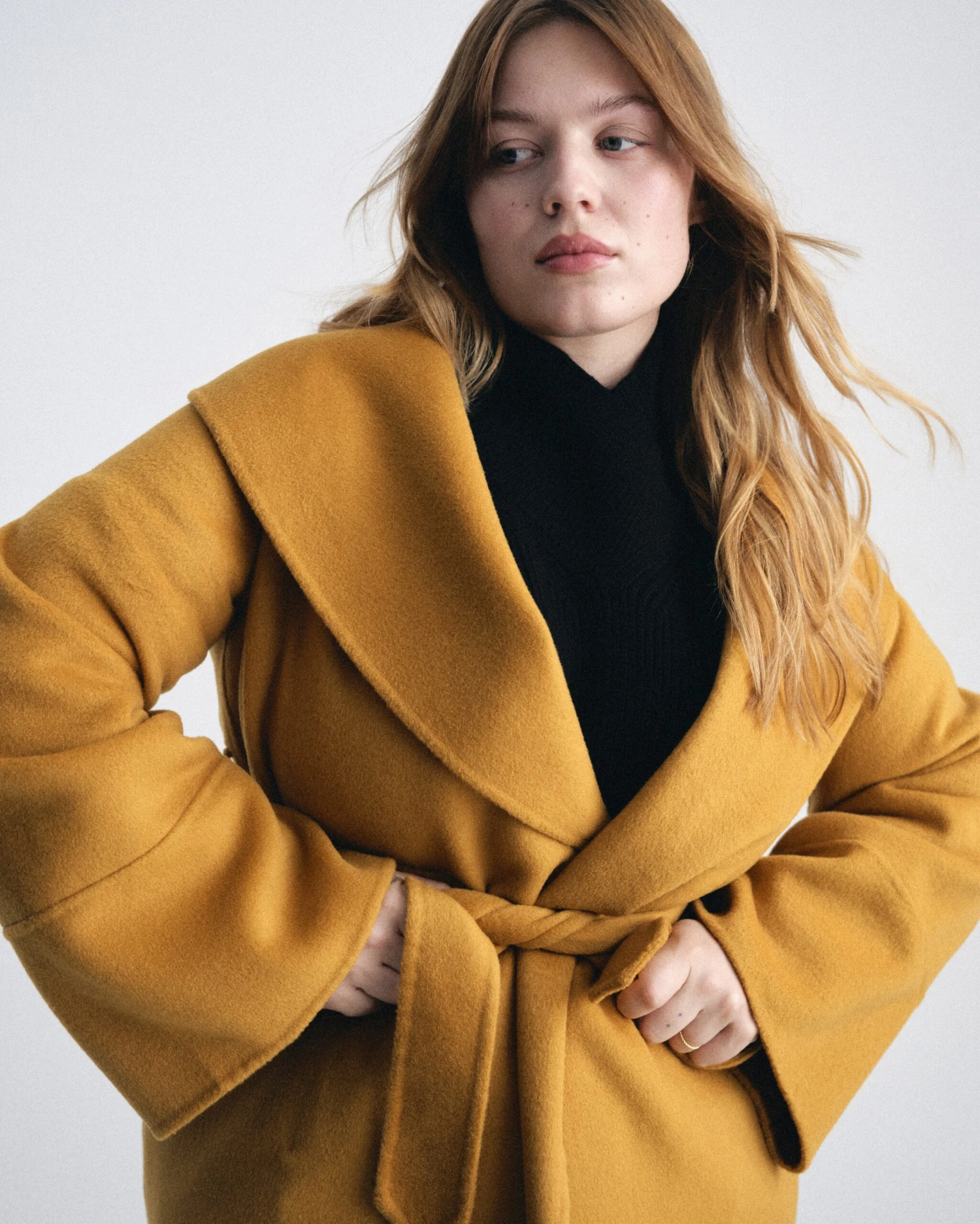 Mustard Double Face Wool Coat - Asha Luxury Outerwear 4 Mustard Double Face Wool Coat - Asha Luxury Outerwear - Image 2