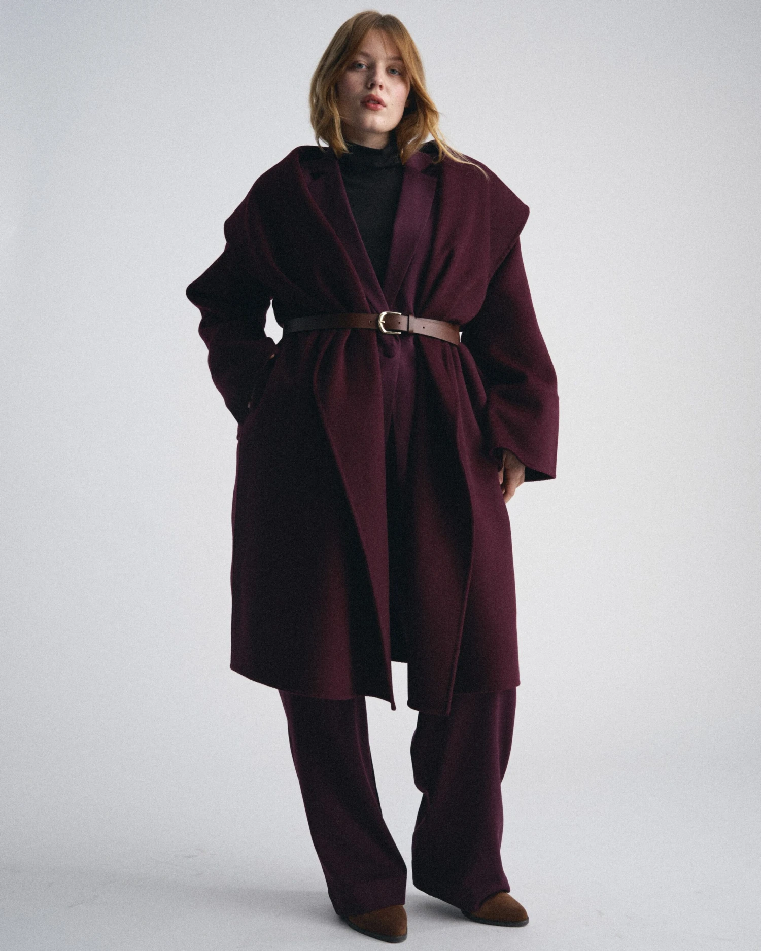 Asha Double Face Wool Coat - Gamay | Premium Wool Outerwear 3 Asha Double Face Wool Coat - Gamay | Premium Wool Outerwear