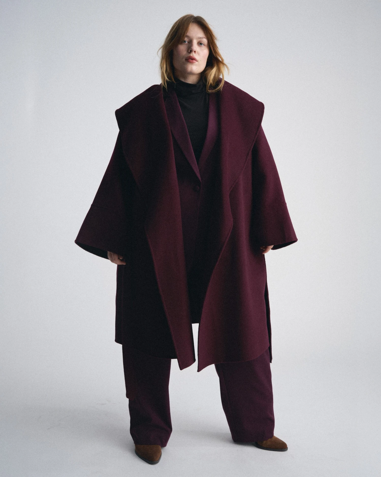 Asha Double Face Wool Coat - Gamay | Premium Wool Outerwear 9 Asha Double Face Wool Coat - Gamay | Premium Wool Outerwear - Image 7