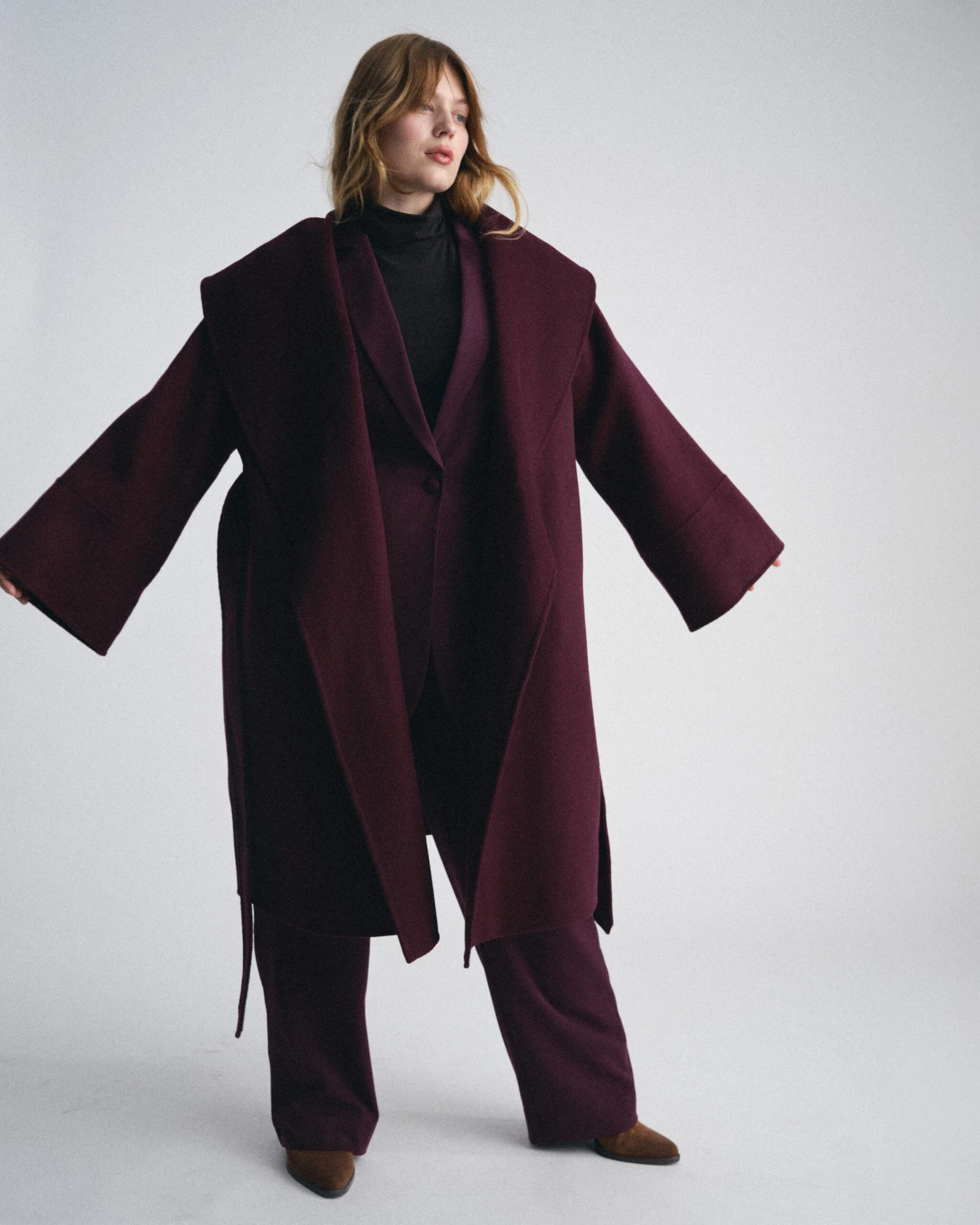 Asha Double Face Wool Coat - Gamay | Premium Wool Outerwear 5 Asha Double Face Wool Coat - Gamay | Premium Wool Outerwear - Image 3