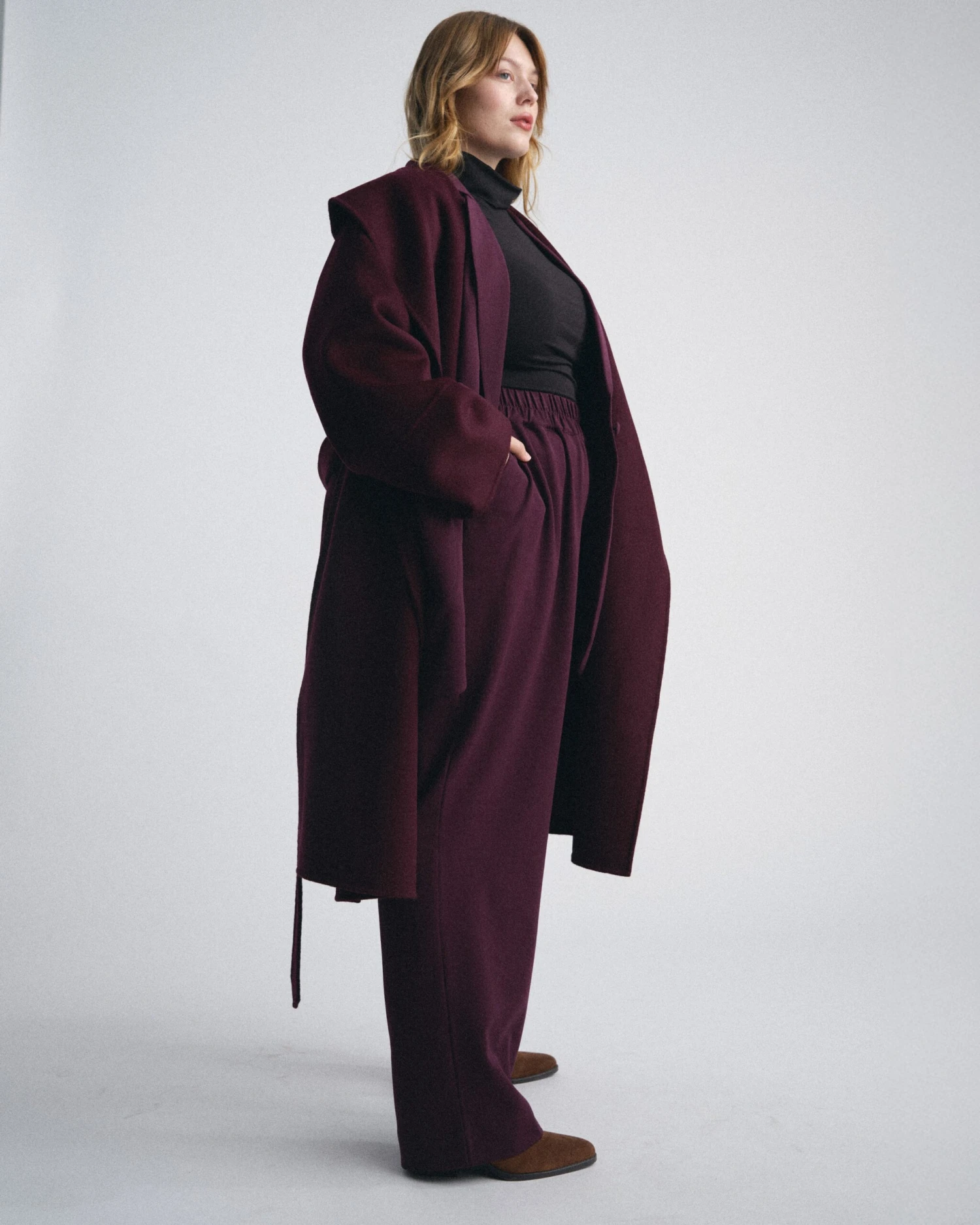 Asha Double Face Wool Coat - Gamay | Premium Wool Outerwear 6 Asha Double Face Wool Coat - Gamay | Premium Wool Outerwear - Image 4