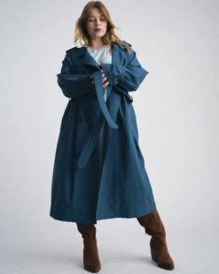 Henning x Universal Standard Soft Trench - Deep Teal