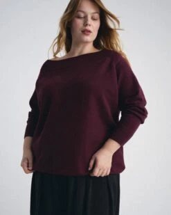 Noomi Cold Shoulder Sweater - Elegant Gamay Knitwear -UNIVERSAL STANDARD UNIVERSALSTANDARD 08.26.254593