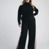 Stephanie Wide Leg Stripe Ponte Pants 30 Inch - Black With Ochre/White Stripe 1 Stephanie Wide Leg Stripe Ponte Pants 30 Inch - Black With Ochre/White Stripe -UNIVERSAL STANDARD UNIVERSALSTANDARD 08.26.254776