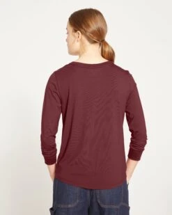 Premium Long Sleeve Peruvian Cotton Blend Tee - Black Cherry 11 Premium Long Sleeve Peruvian Cotton Blend Tee - Black Cherry -UNIVERSAL STANDARD US10013L 190 003