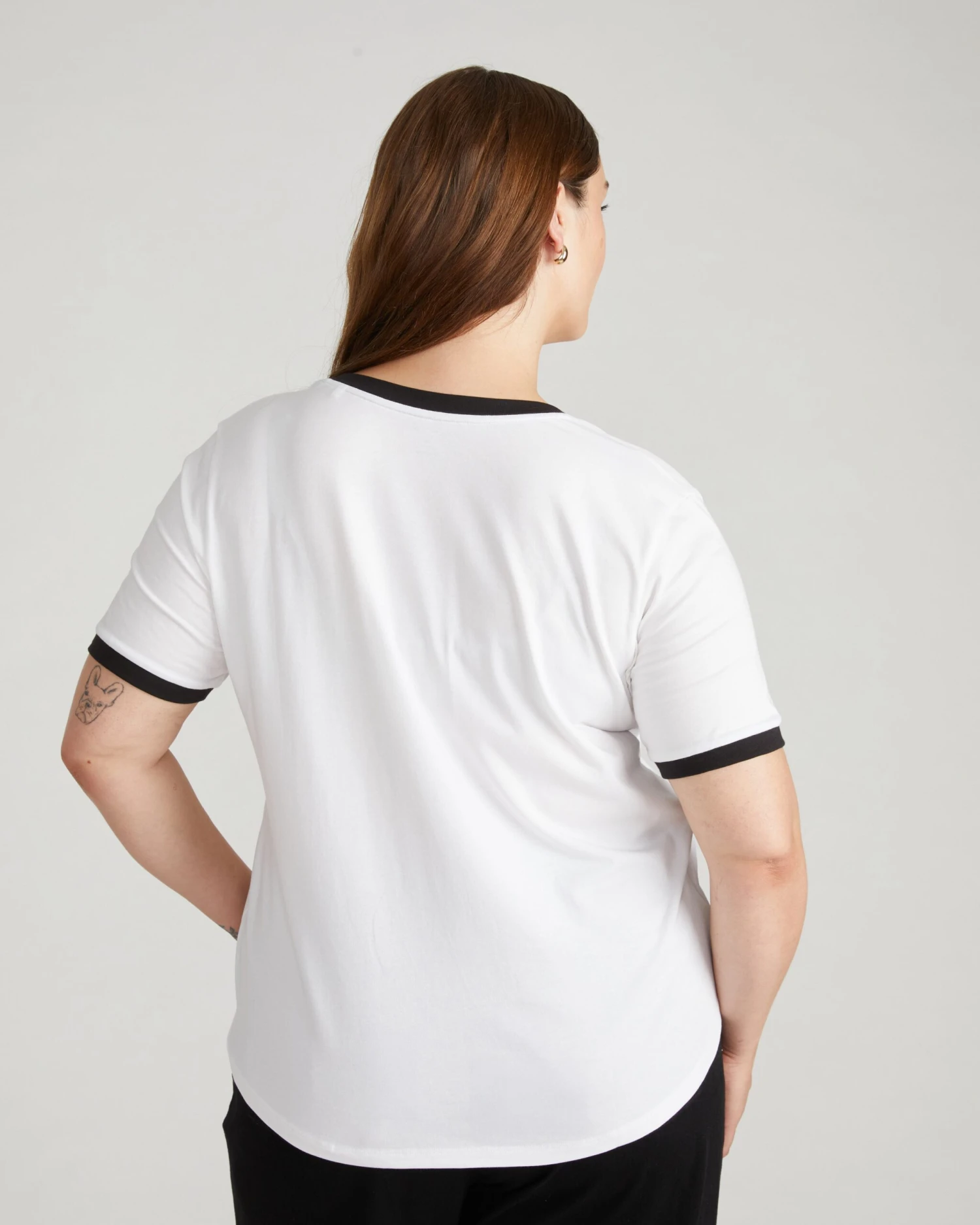 V Rex Premium V-Neck Tee - White with Black Trim 5 V Rex Premium V-Neck Tee - White with Black Trim - Image 3