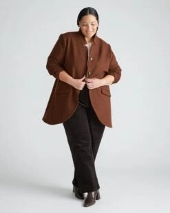 Beas Coat - Grizzly Structured Luxe Wool Outerwear