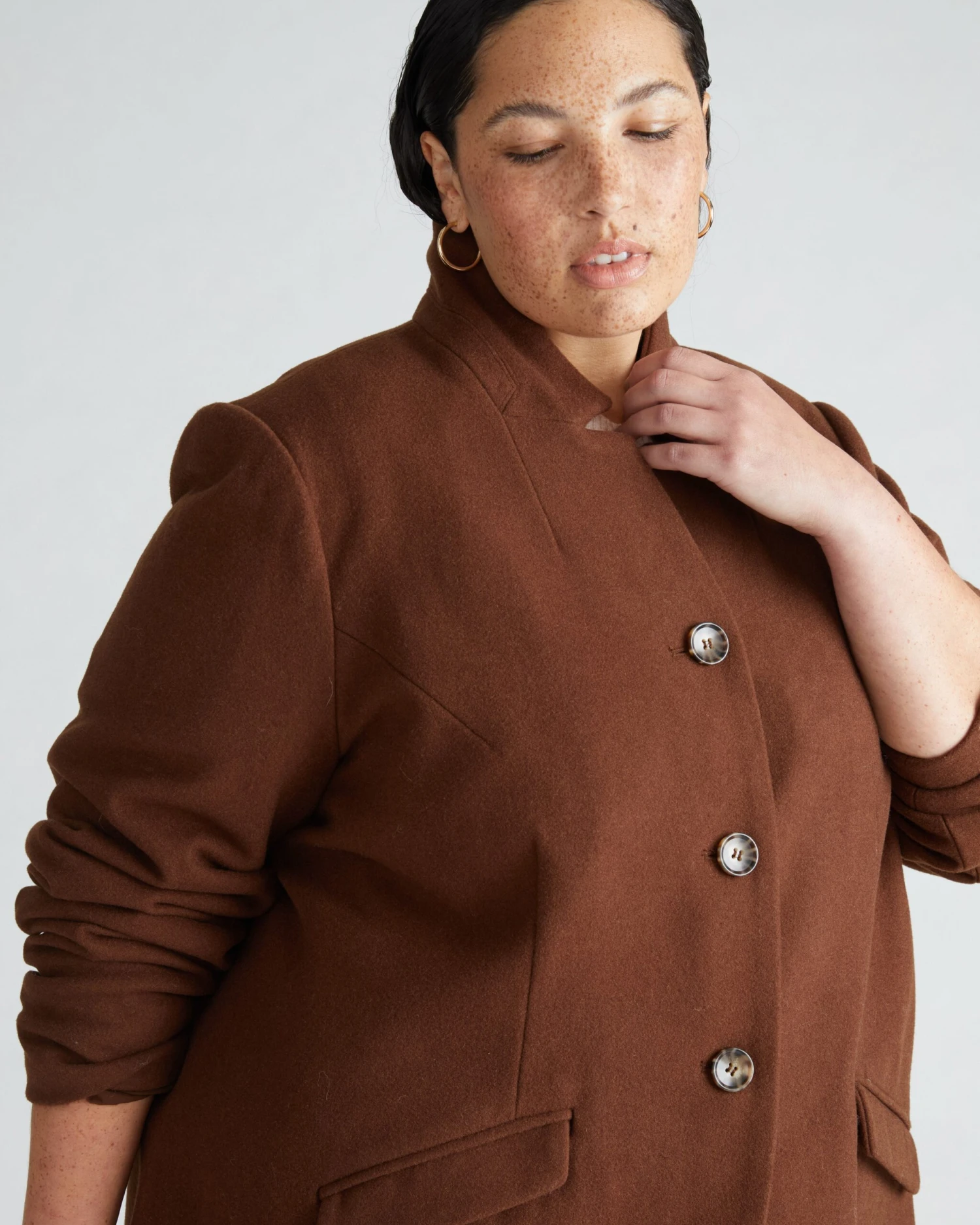 Beas Coat - Grizzly Structured Luxe Wool Outerwear 5 Beas Coat - Grizzly Structured Luxe Wool Outerwear - Image 3