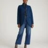 Women's Pageant Blue Tailored Wool Coat with Structured High-Low Hem 2 Women's Pageant Blue Tailored Wool Coat with Structured High-Low Hem -UNIVERSAL STANDARD US20062 930 Beas Coat Pageant Blue 001 034