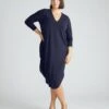 Midnight Blue Long Sleeve V-Neck Peruvian Cotton Geneva Dress -UNIVERSAL STANDARD USDR0373LV 532 Iconic Long Sleeve V Neck Geneva Dress Jardin 002 613 c82045fb 6ae8 466e a768 db2c81a4c918