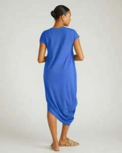 Iconic Geneva V-Neck Peruvian Cotton Dress - Lapis Blue -UNIVERSAL STANDARD USDR0374 087Iconic Geneva V Neck DressGreen 003 001 e8b3741f 933d 4ad1 8ff2 3d83cc62f9a1