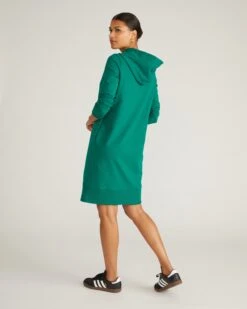 Women's French Terry Hooded Sweatshirt Dress with Pockets - Aventurine -UNIVERSAL STANDARD USDR0940 948 Bree Hooded Sweatshirt Dress Aventurine 003 2029