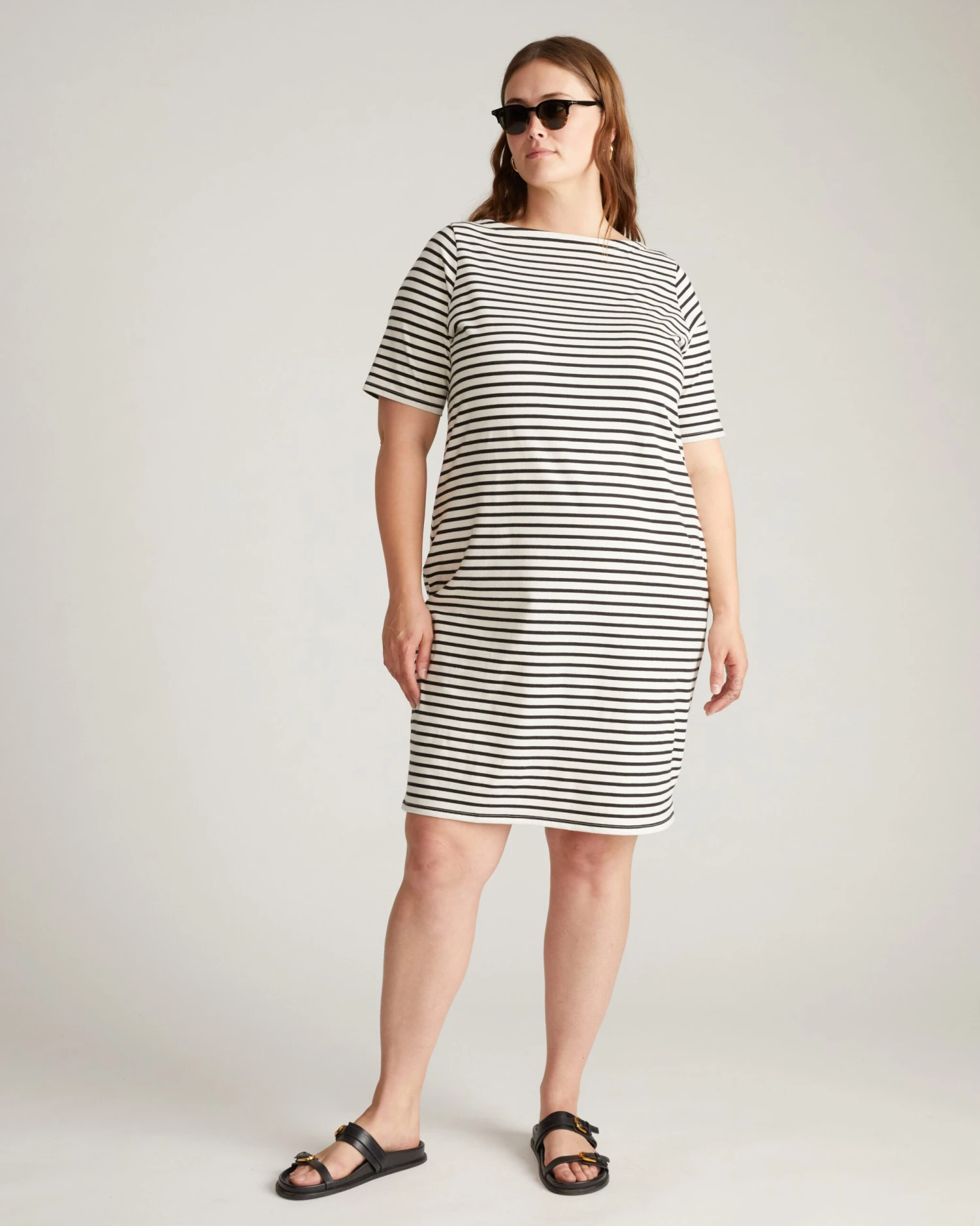 Breton Stripe Jersey Dress - Classic Boat Neck Summer Staple - Image 2