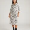 Cooling Stretch Cupro Savannah Shirt Dress - Vintage Daydream Print -UNIVERSAL STANDARD USDR1421XP 925 Cooling Stretch Cupro Savannah Dress Vintage Daydream 001 052