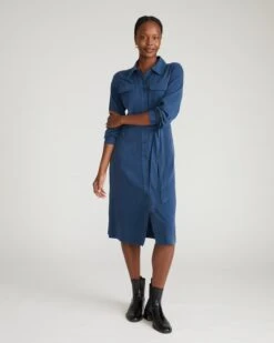 Cooling Stretch Cupro Savannah Shirt Dress - Breathable Workwear