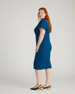 Deep Teal Ponte Sheath Dress - Tailored Professional Workwear 7 Deep Teal Ponte Sheath Dress - Tailored Professional Workwear -UNIVERSAL STANDARD USDR1508 926 Executive Ponte Dress Deep Teal 002 161