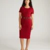 Garnet Ponte Dress - Professional Executive Workwear for Women 1 Garnet Ponte Dress - Professional Executive Workwear for Women -UNIVERSAL STANDARD USDR1508 943 Executive Ponte Dress Garnet 002 710