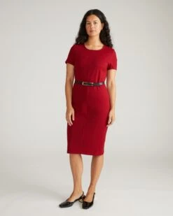 Garnet Ponte Dress - Professional Executive Workwear for Women