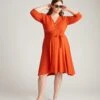 Soft Jersey Wrap Dress in Warm Russet - Flattering All-Size Fit -UNIVERSAL STANDARD USDR1689B 875 Divine Jersey Wrap Dress Rooibos Tea 001 037