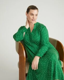 Gramercy Liquid Jersey Dress in Galactic Green Print