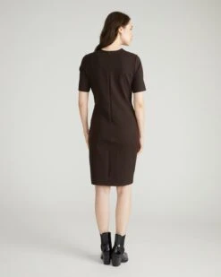Envelope Neck Ponte Dress - Professional Espresso Stretch Workwear 7 Envelope Neck Ponte Dress - Professional Espresso Stretch Workwear -UNIVERSAL STANDARD USDR1802 808 Envelope Neck Ponte Dress Chocolate 003 314