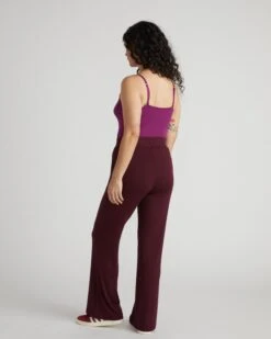 Foundation Mola Ribbed Lounge Pants - Black Cherry -UNIVERSAL STANDARD USFD0088 190 Foundation Mola Pant Black Cherry 003 0423
