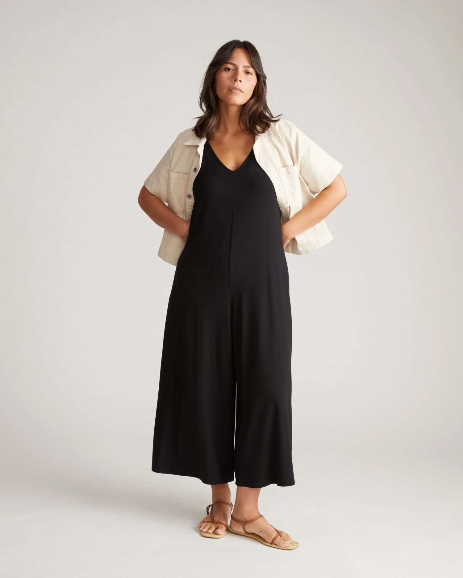 Flynn Short Sleeve Denim Shacket - Ecru 5 Flynn Short Sleeve Denim Shacket - Ecru - Image 3