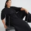 Isadora Wide Leg Lounge Pants - Black Flowy High-Waisted Trousers 1 Isadora Wide Leg Lounge Pants - Black Flowy High-Waisted Trousers -UNIVERSAL STANDARD USLG1825 001Ezra Lounge PantBlack 001 040