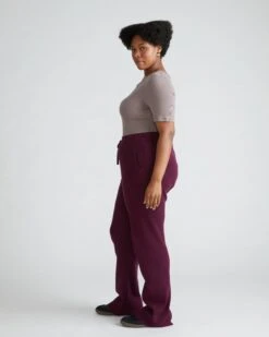 Knitted High Rise Lounge Pants - Relaxed Flared Leg Trousers in Acai 9 Knitted High Rise Lounge Pants - Relaxed Flared Leg Trousers in Acai -UNIVERSAL STANDARD USLG1830 148Knit MolaAcai 003 143
