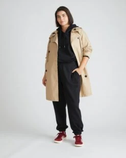 Derjon Trench Coat 2.0 - Tailored Khaki Outerwear -UNIVERSAL STANDARD USLG1836 001Lyria SweatpantsBlack 001 710 f73f23a7 8eec 4de6 8b7f fe8111de4f87