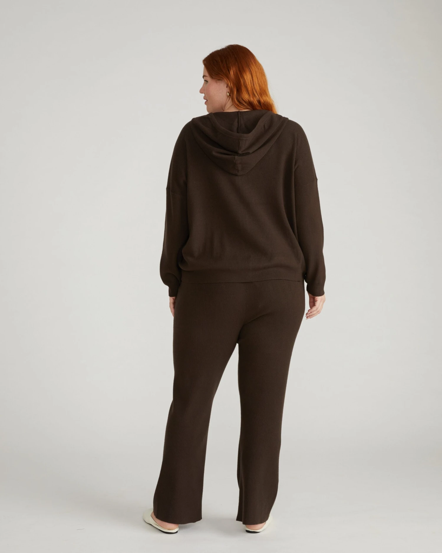 Knitted Zip-Up Hoodie - Mila Espresso Loungewear Jacket 5 Knitted Zip-Up Hoodie - Mila Espresso Loungewear Jacket - Image 3