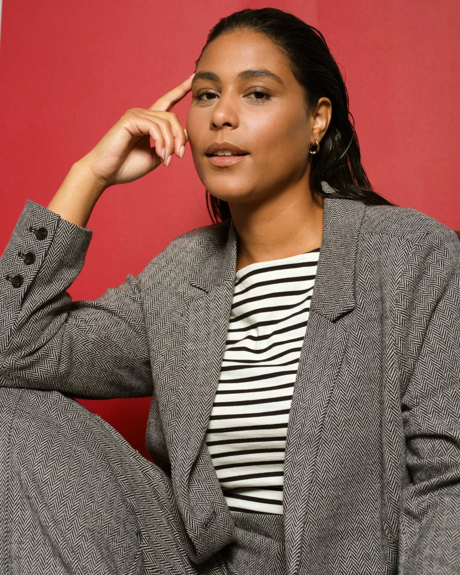 Beas Ponte Blazer - Herringbone Tweed 5 Beas Ponte Blazer - Herringbone Tweed - Image 3