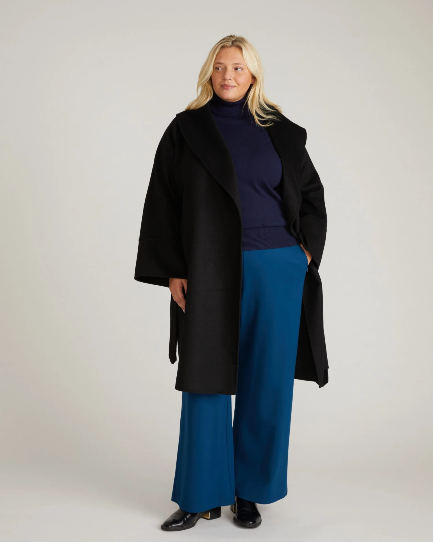 Asha Double Face Wool Coat - Black 3 Asha Double Face Wool Coat - Black