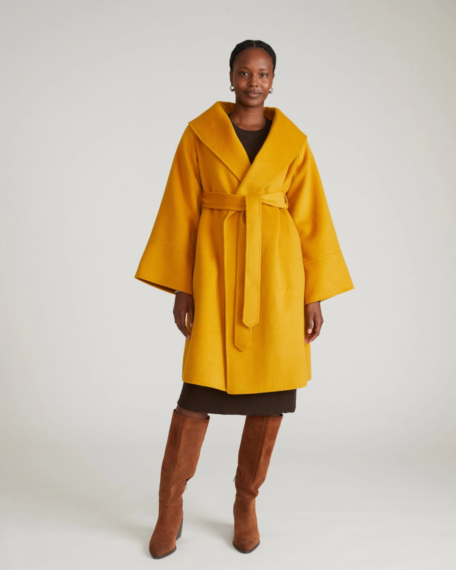 Mustard Double Face Wool Coat - Asha Luxury Outerwear 9 Mustard Double Face Wool Coat - Asha Luxury Outerwear - Image 7