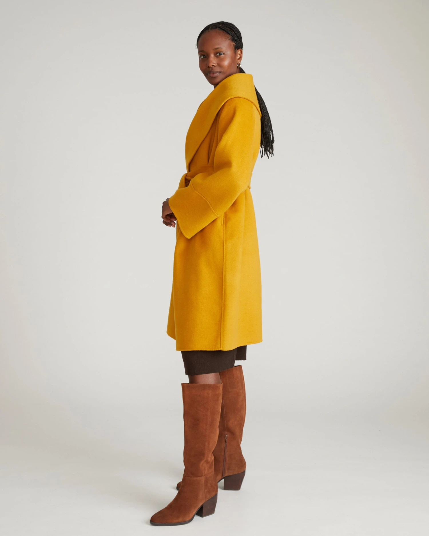 Mustard Double Face Wool Coat - Asha Luxury Outerwear 10 Mustard Double Face Wool Coat - Asha Luxury Outerwear - Image 8